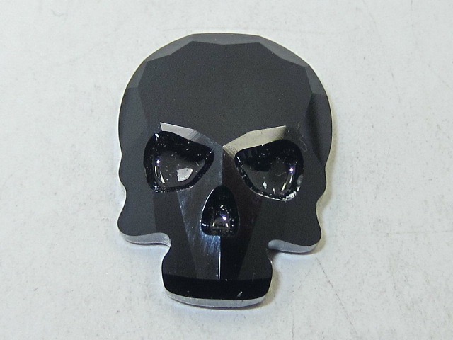 4 pcs. 14x10.5mm SKULL JET HOT FIX European Rhinestones